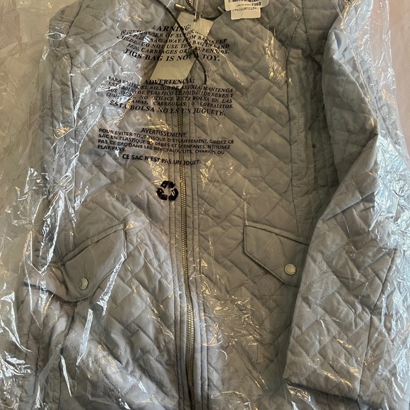 XS NEW Cole Haan Signature Sky Blue Gray Womens Jacket Quilted Winter Fall Misse - Picture 3 of 6